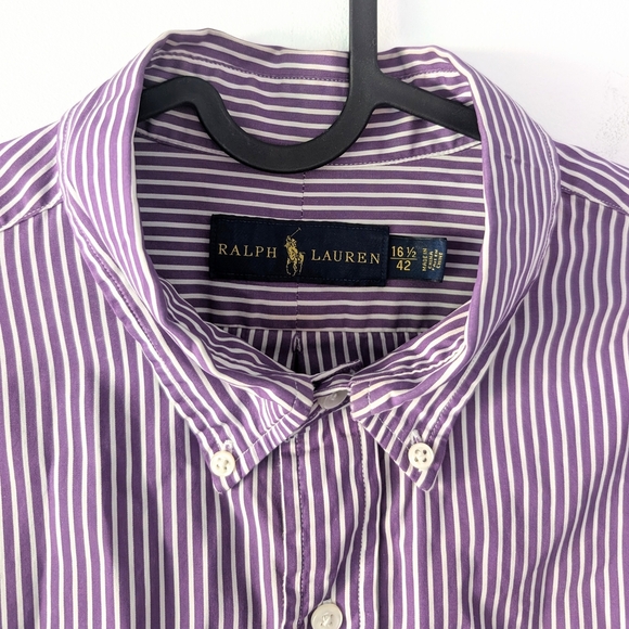 Ralph Lauren Classic Purple Dress Shirt In Size 16 1/2 - 42 - Picture 6 of 8